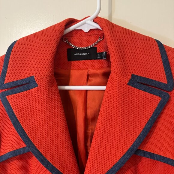 Karen Millen trench coat with contrast piping - size 2 - Picture 4 of 5